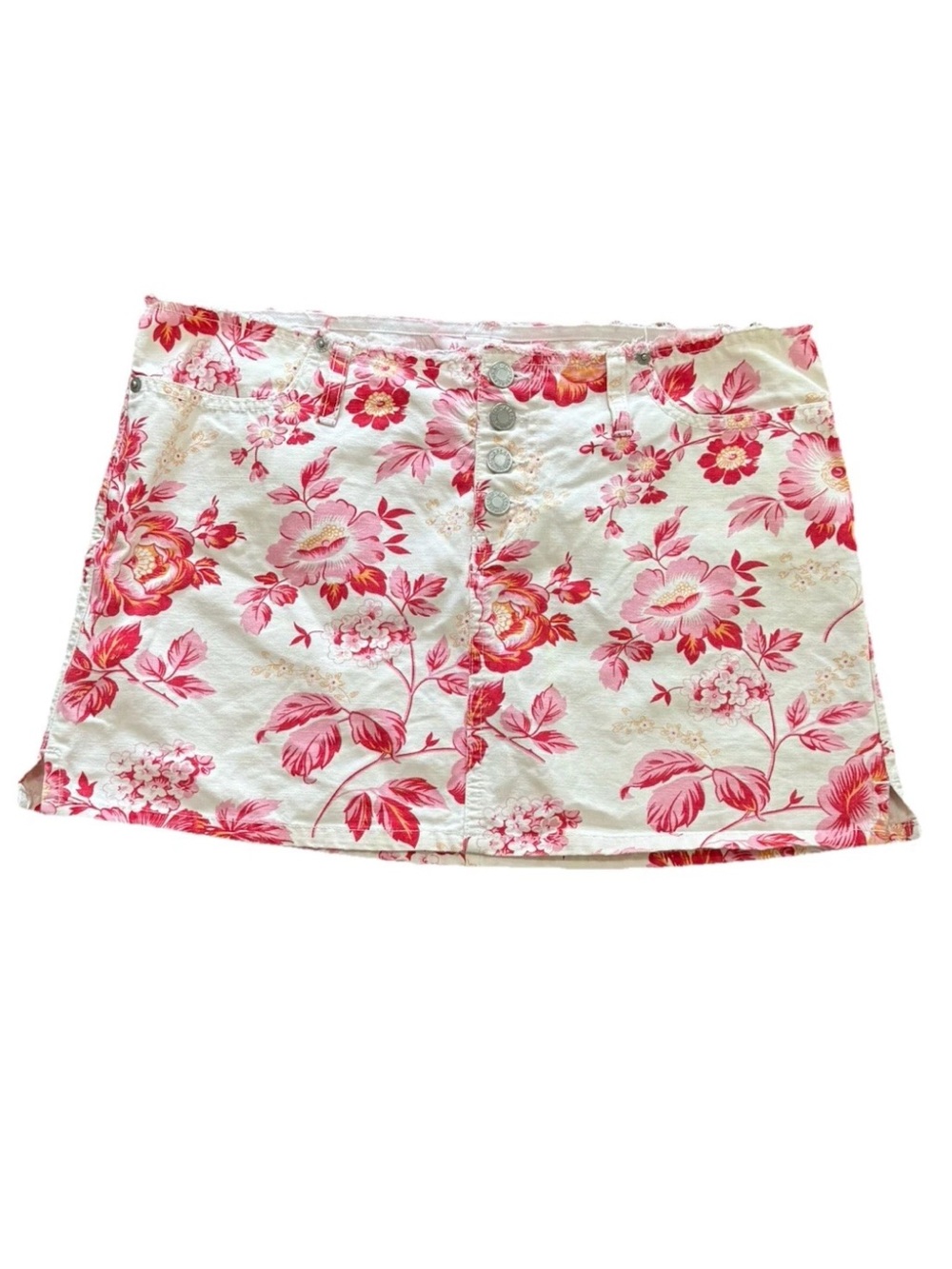 Abercrombie & Fitch low rise Vintage Floral Button-Front Mini Skirt 8